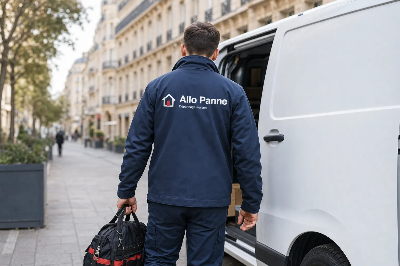 Artisan d'Allo Panne se rendant chez un client à Paris