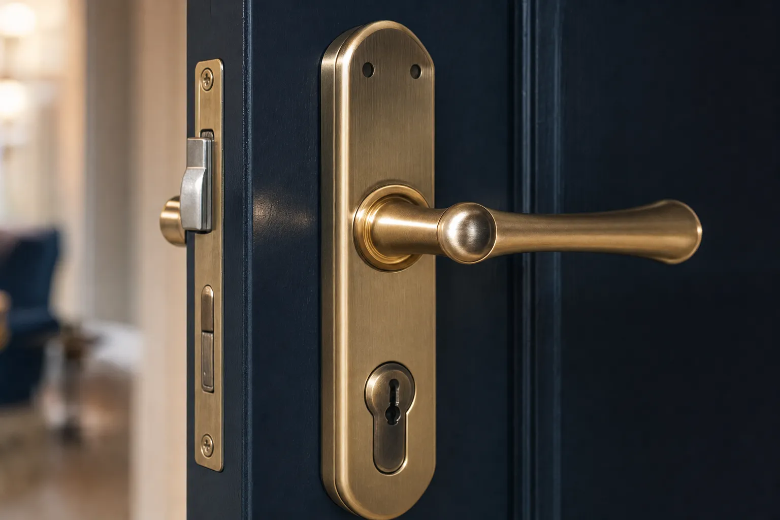 Poignée et serrure de porte d'entrée